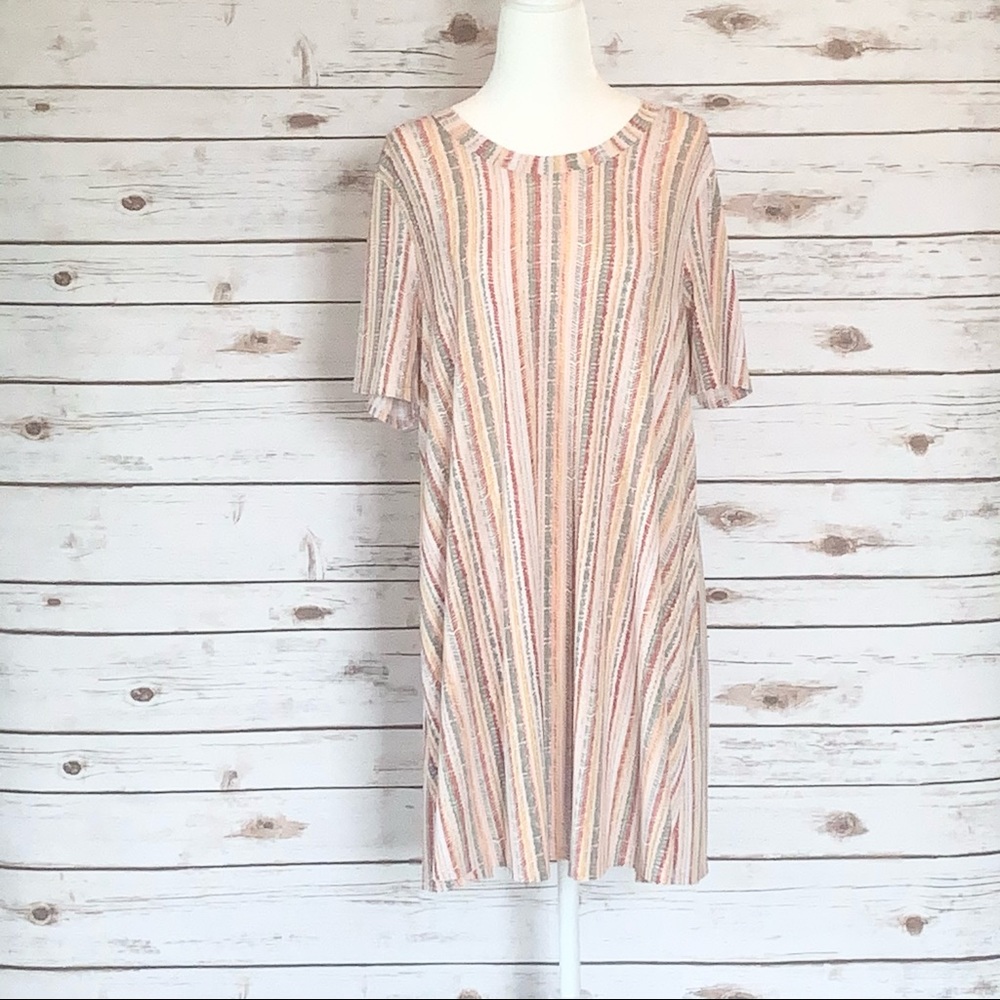 Bcbgeneration Vertical Striped Short Sleeved Dress - image 1